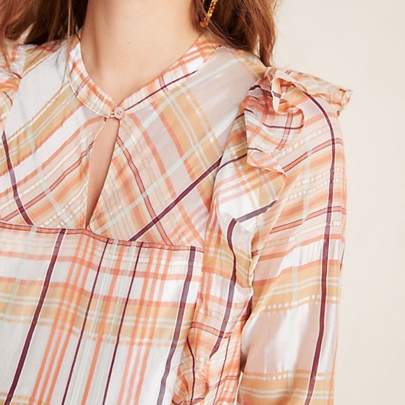 NWT Anthropologie Polly Ruffled Peasant Blouse XS - Picture 3 of 4
